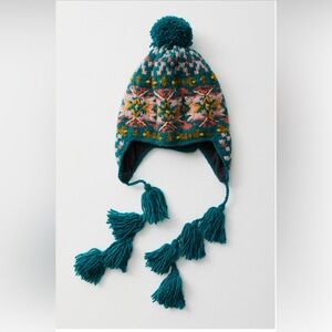Free people Sedona tassel trapper hat - discontinued teal color!